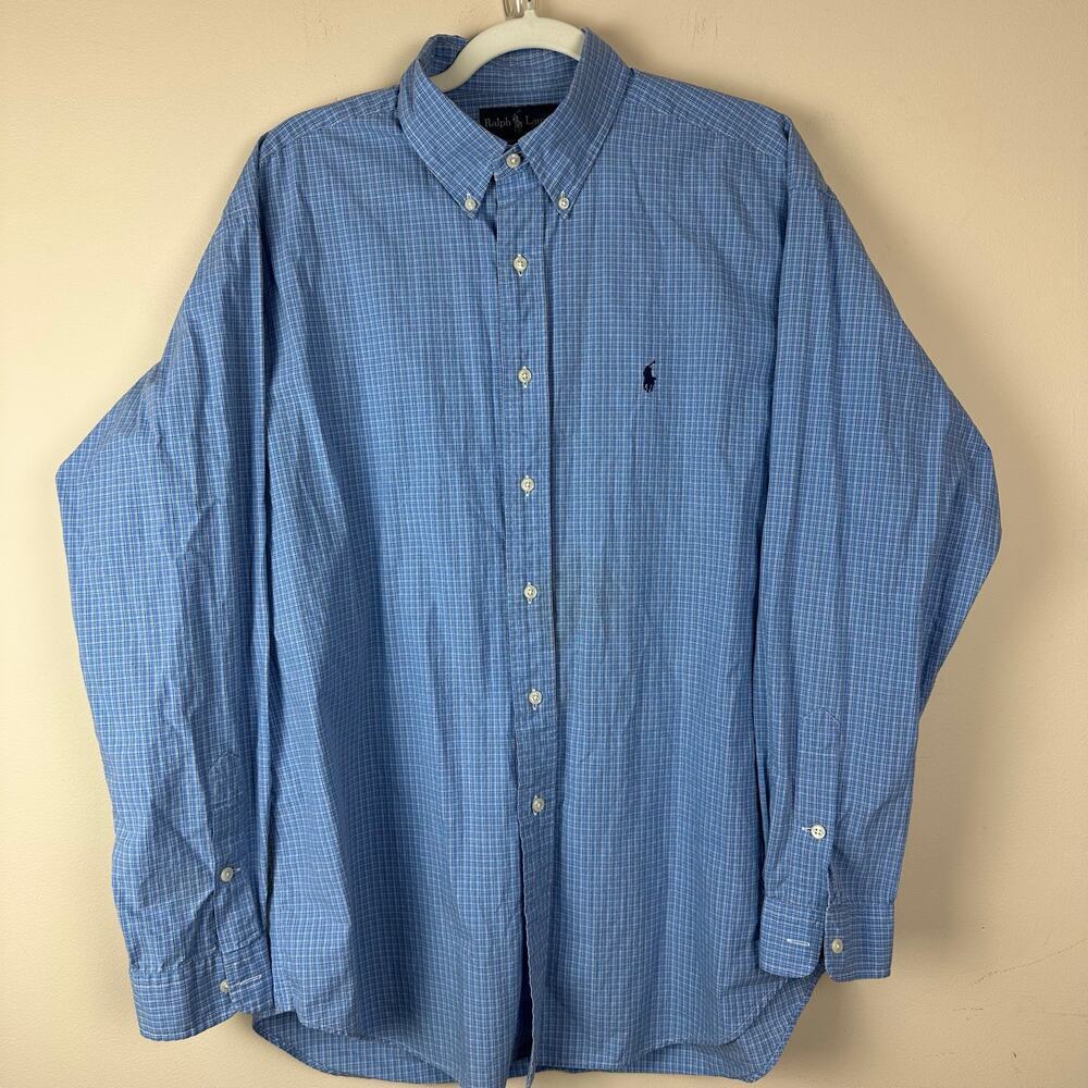 Ralph Lauren Blake Cotton Button Down Shirt L Pony Preppy Old Money Quiet Luxury